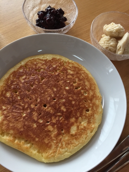 人参とりんごジュースのふわふわもっちもちパンケーキ