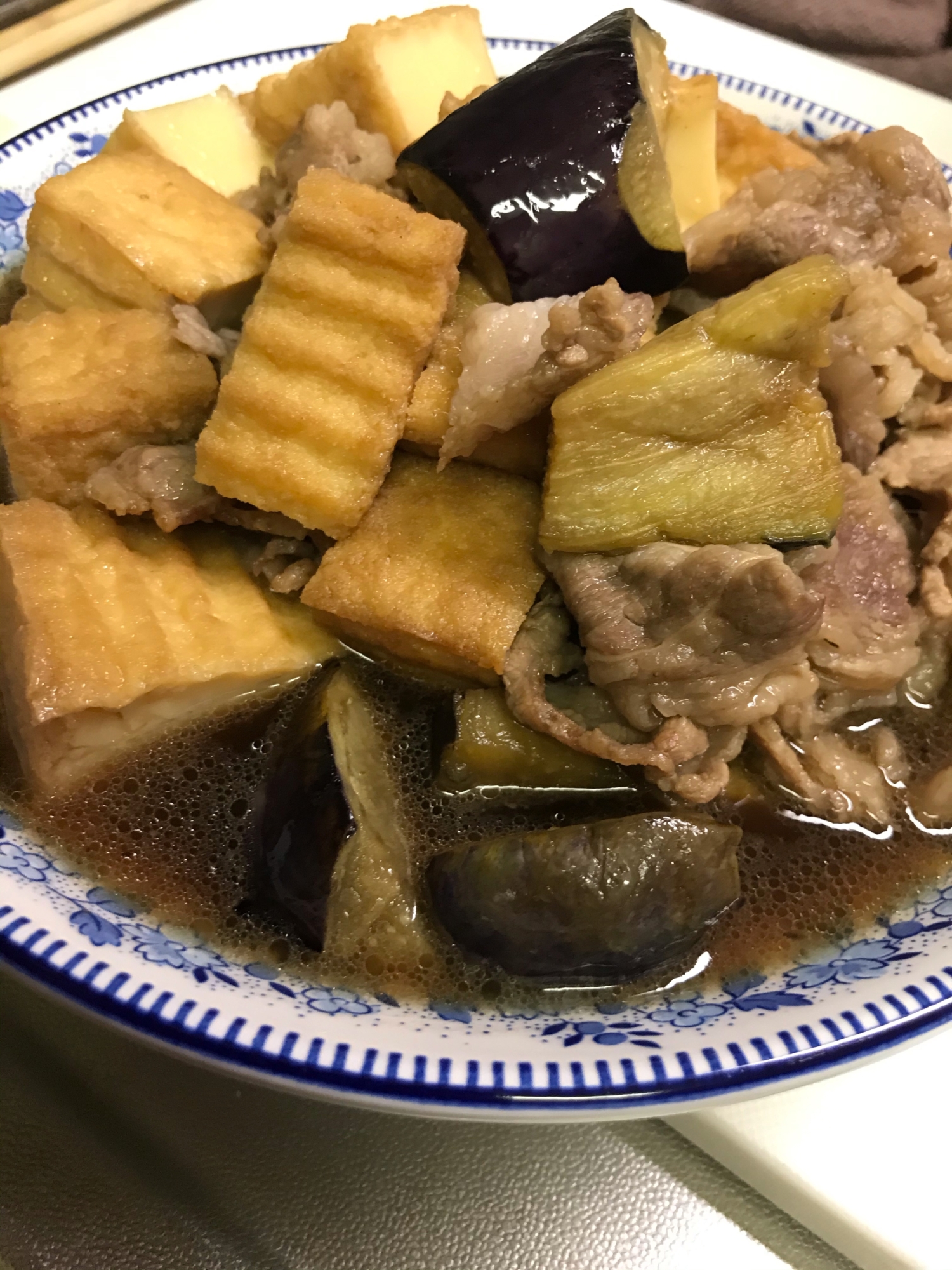 牛肉と厚揚げのナスの煮物