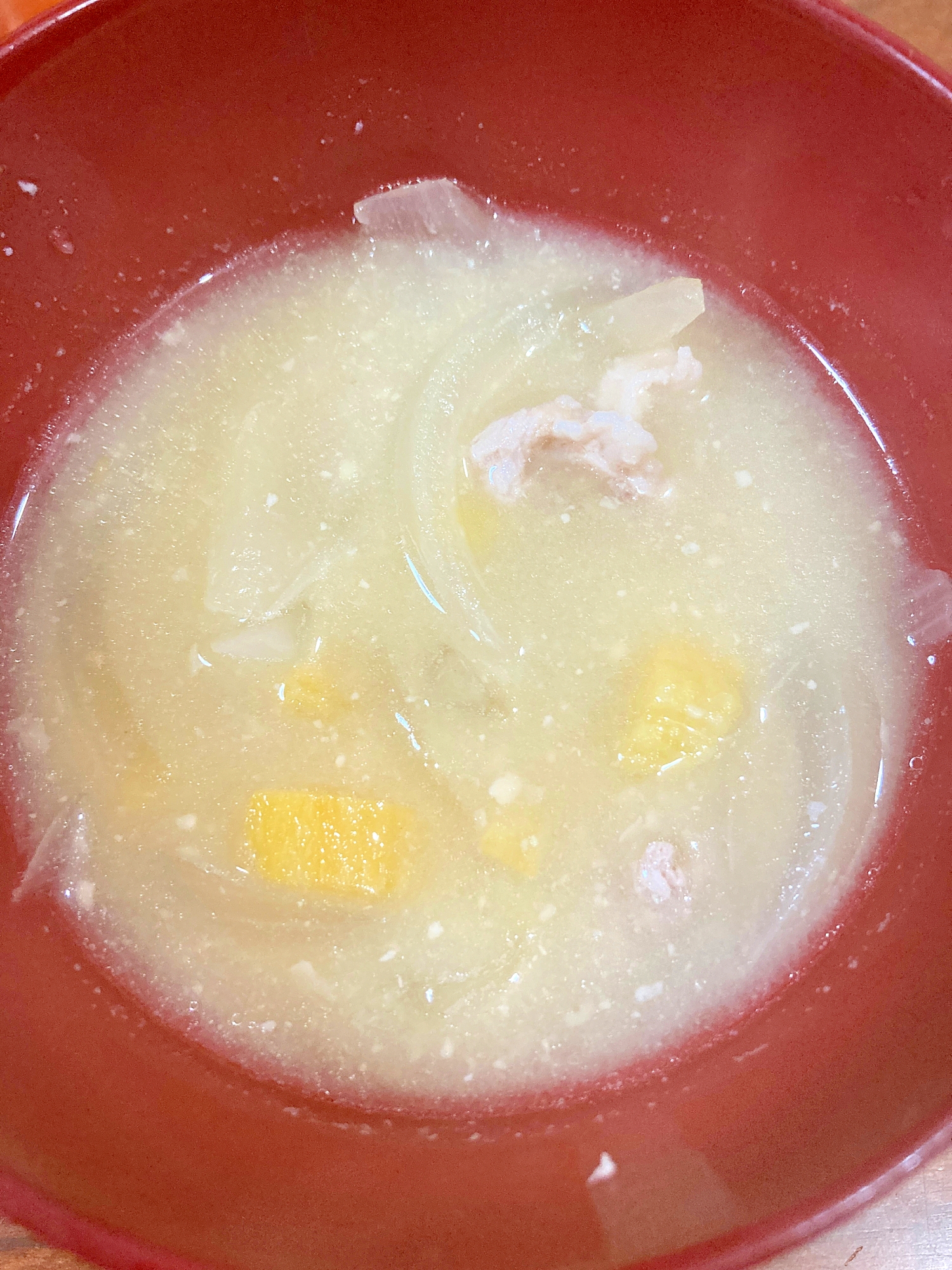 安納芋、玉ねぎの豚汁