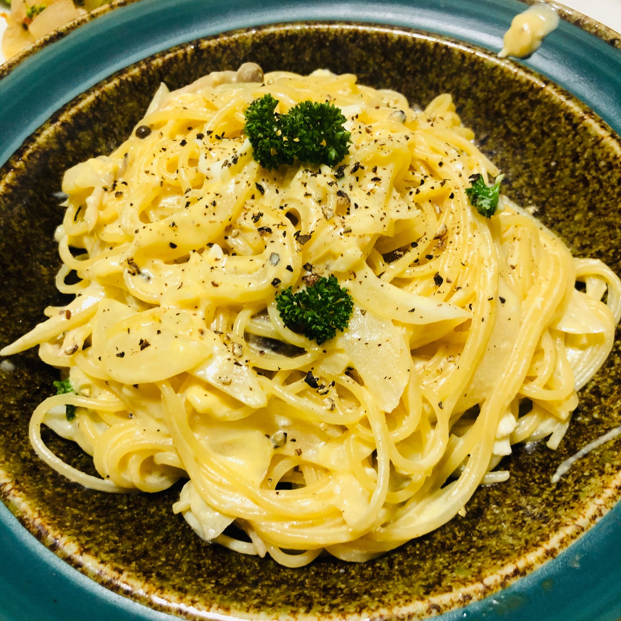 牛乳と卵だけ きのこクリームパスタ レシピ 作り方 By はせちい 楽天レシピ