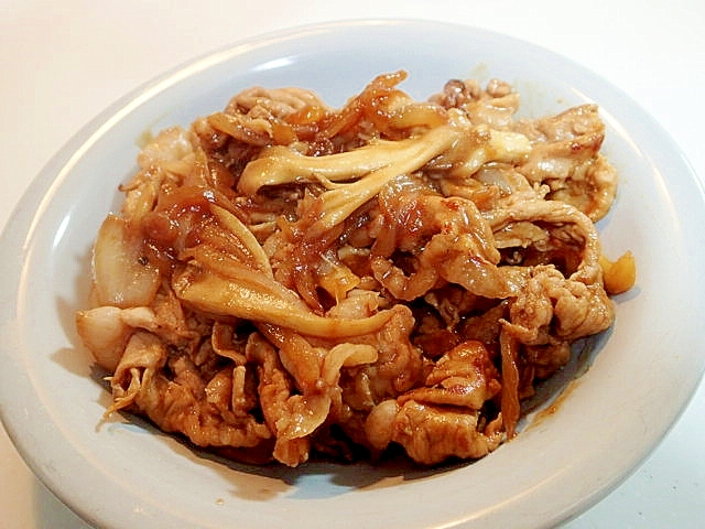 豚肉と舞茸と玉ねぎのこってりソテー