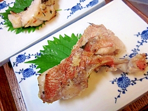 飯鮨の旨味を焼魚で☆　「メヌキの塩麹焼き」