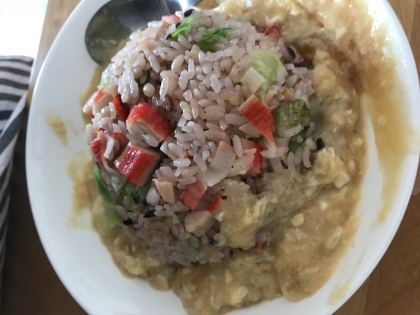 あんかけちょっと失敗してしまいましたが、味は美味しかったです（＾∇＾）
リベンジします〜