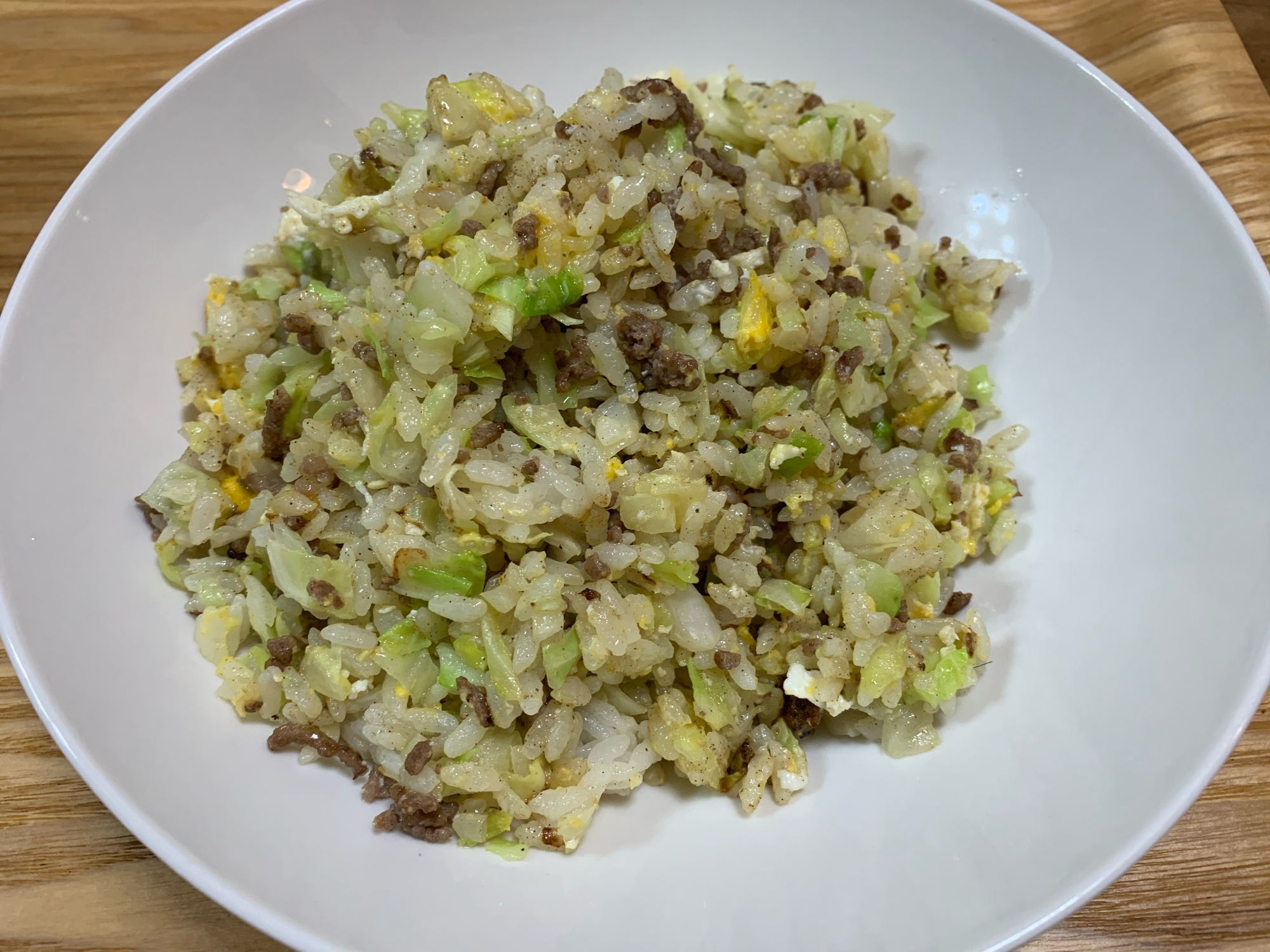 キャベツと挽き肉のチャーハン