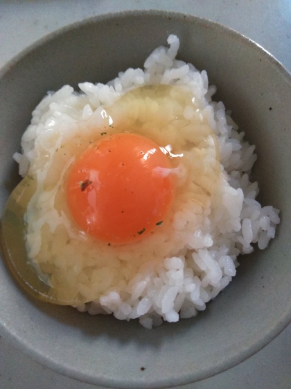 朝ごはんに☆オリーブオイルで洋風卵かけご飯