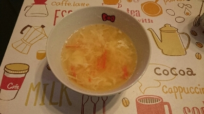 余った卵白＆かにかまのスープ