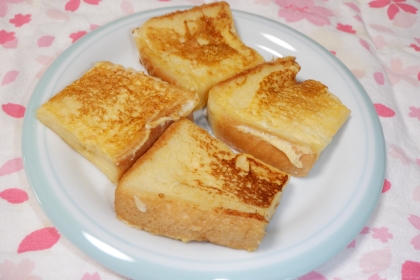 今朝のトースト！　「一口豆乳フレンチトースト」