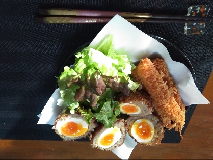 黄身がとろ〜り！半熟卵deスコッチエッグ