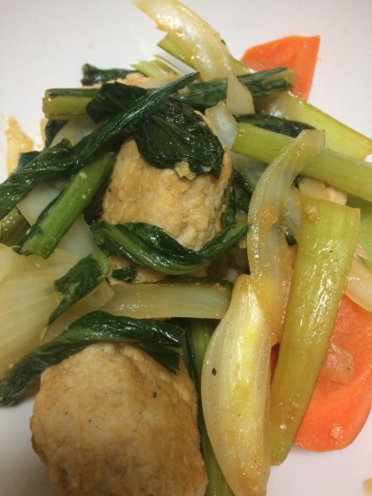 お弁当に簡単！小松菜と鶏肉の酢豚風