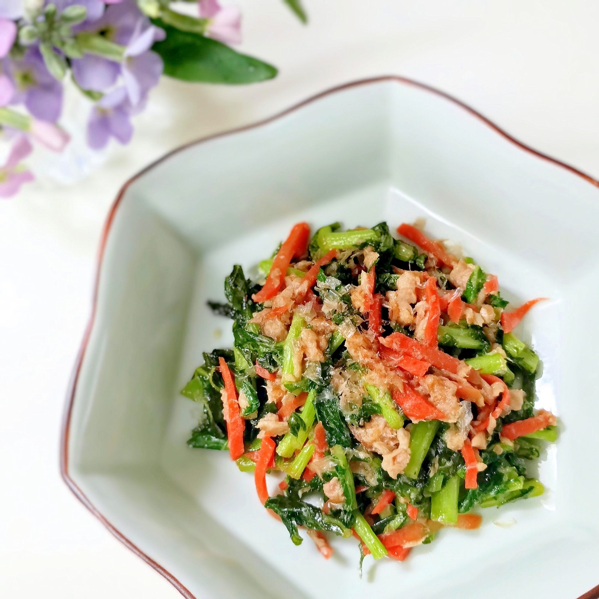 麹生活しましょ☘️大根の葉もツナの醤油麹炒めꕤ୭*