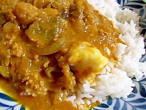 チーズのっけライスでカレー