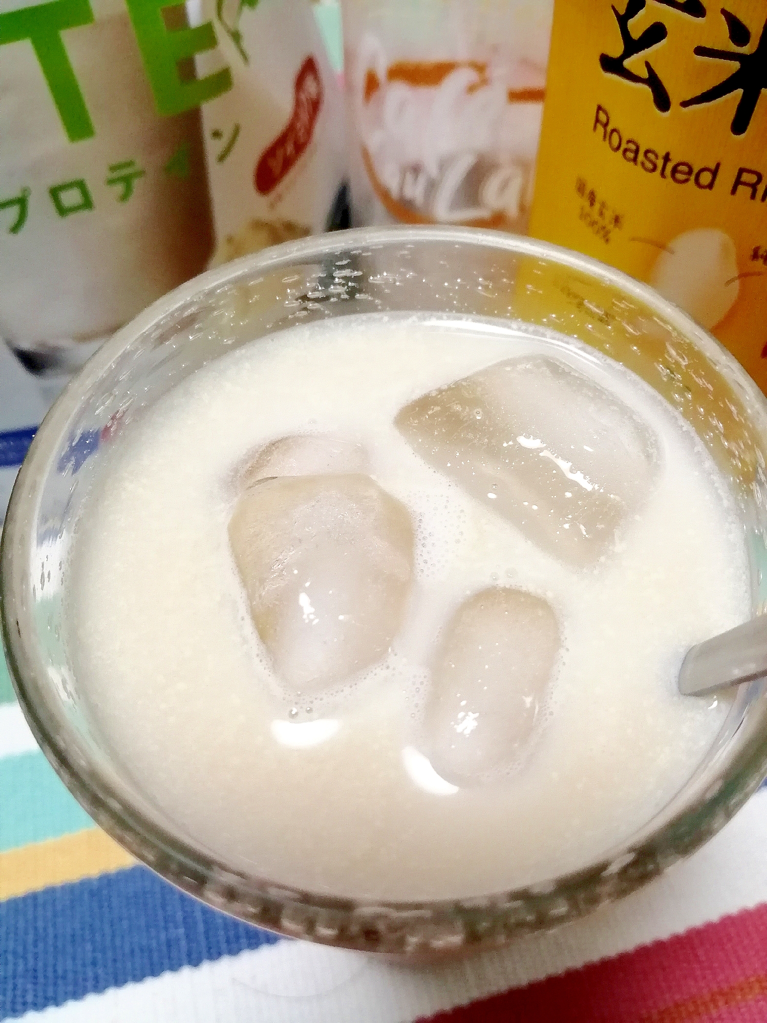 アイス☆プロテイン入り玄米茶カフェオレ♪