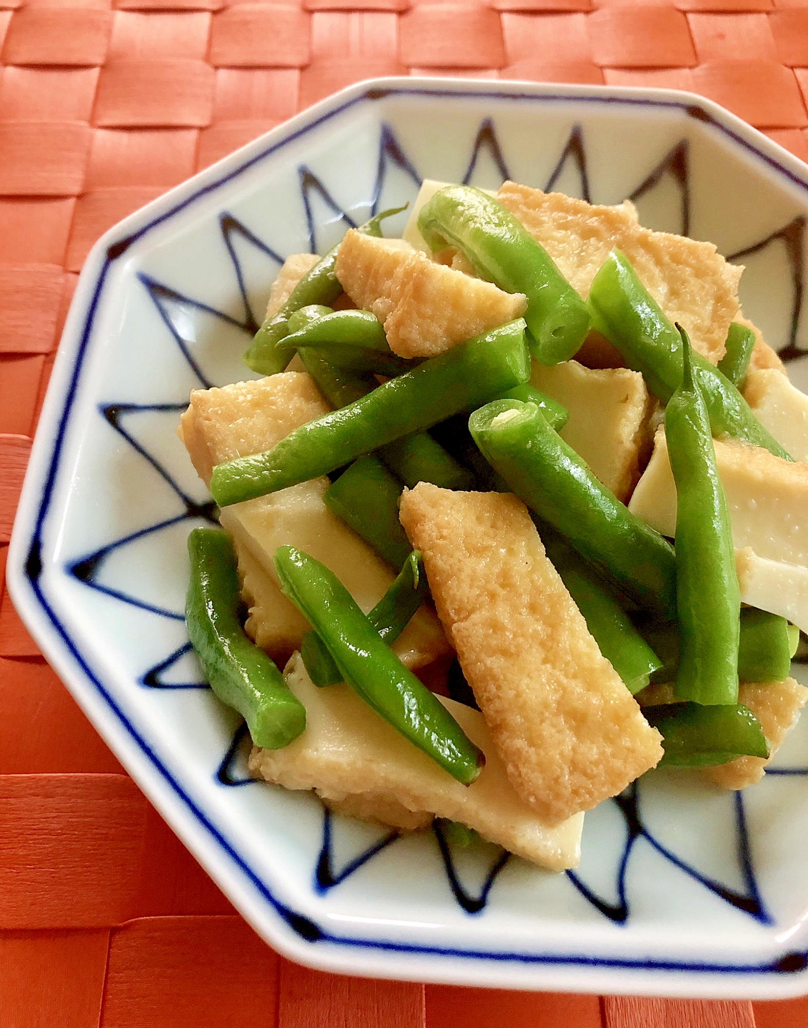 簡単！厚揚げとインゲンの白だし炒め○糖質オフ