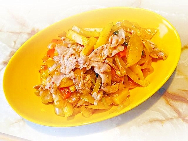 豚でアレンジ!ロモサルタード風☆肉野菜炒め
