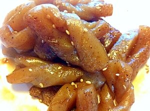 ねじり蒟蒻の照り焼き
