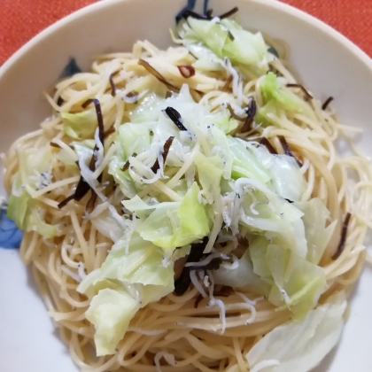 しらすとキャベツの和風パスタ