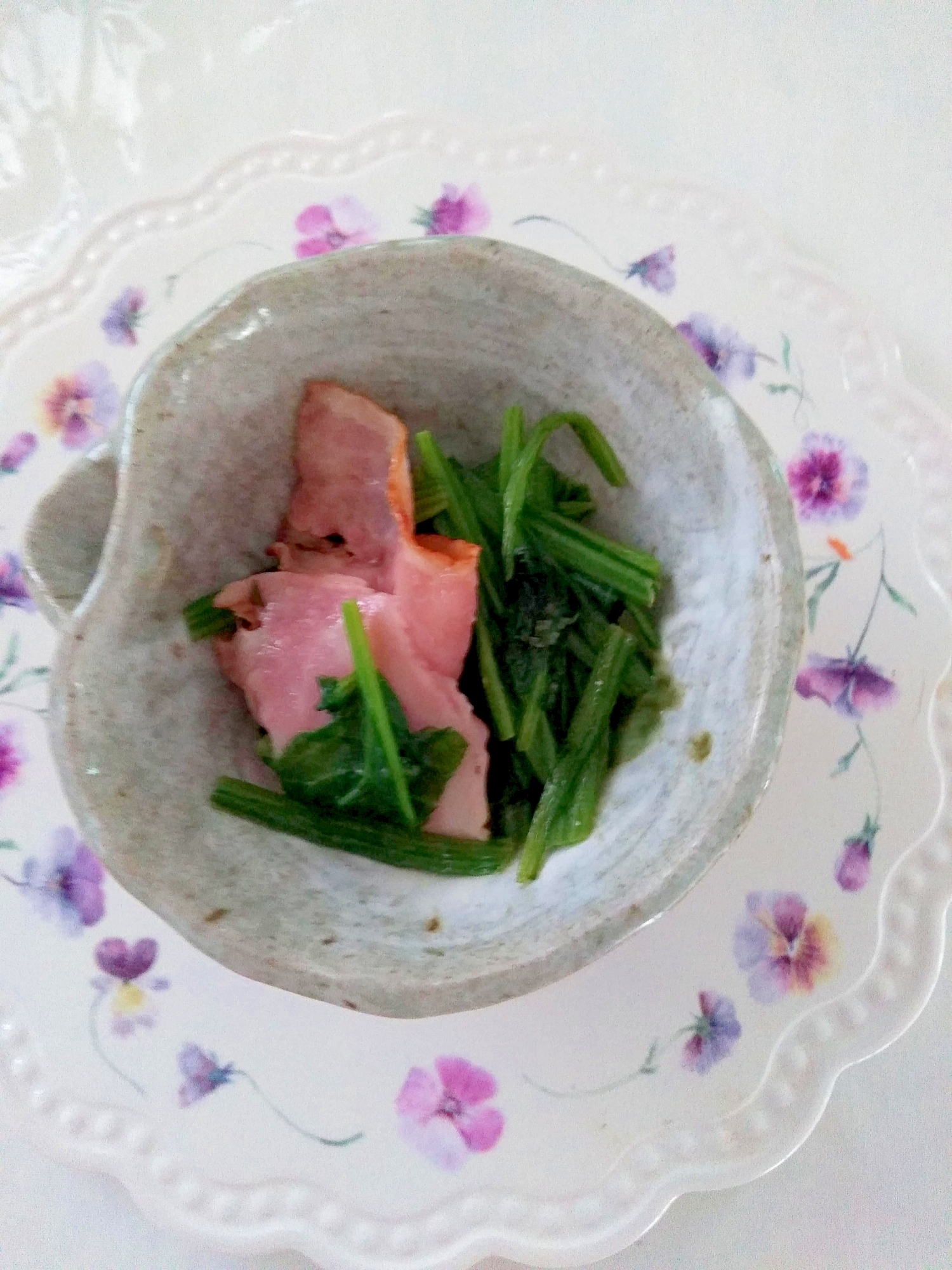 お弁当～ほうれん草とベーコンのポン酢炒め