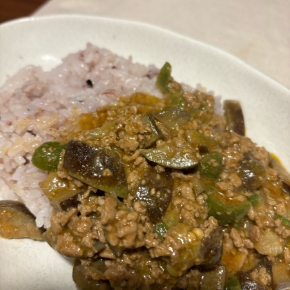 なすとひき肉のキーマカレー