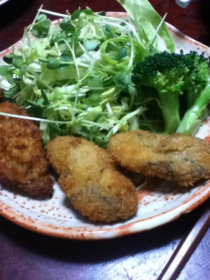 醤油漬けカキフライ