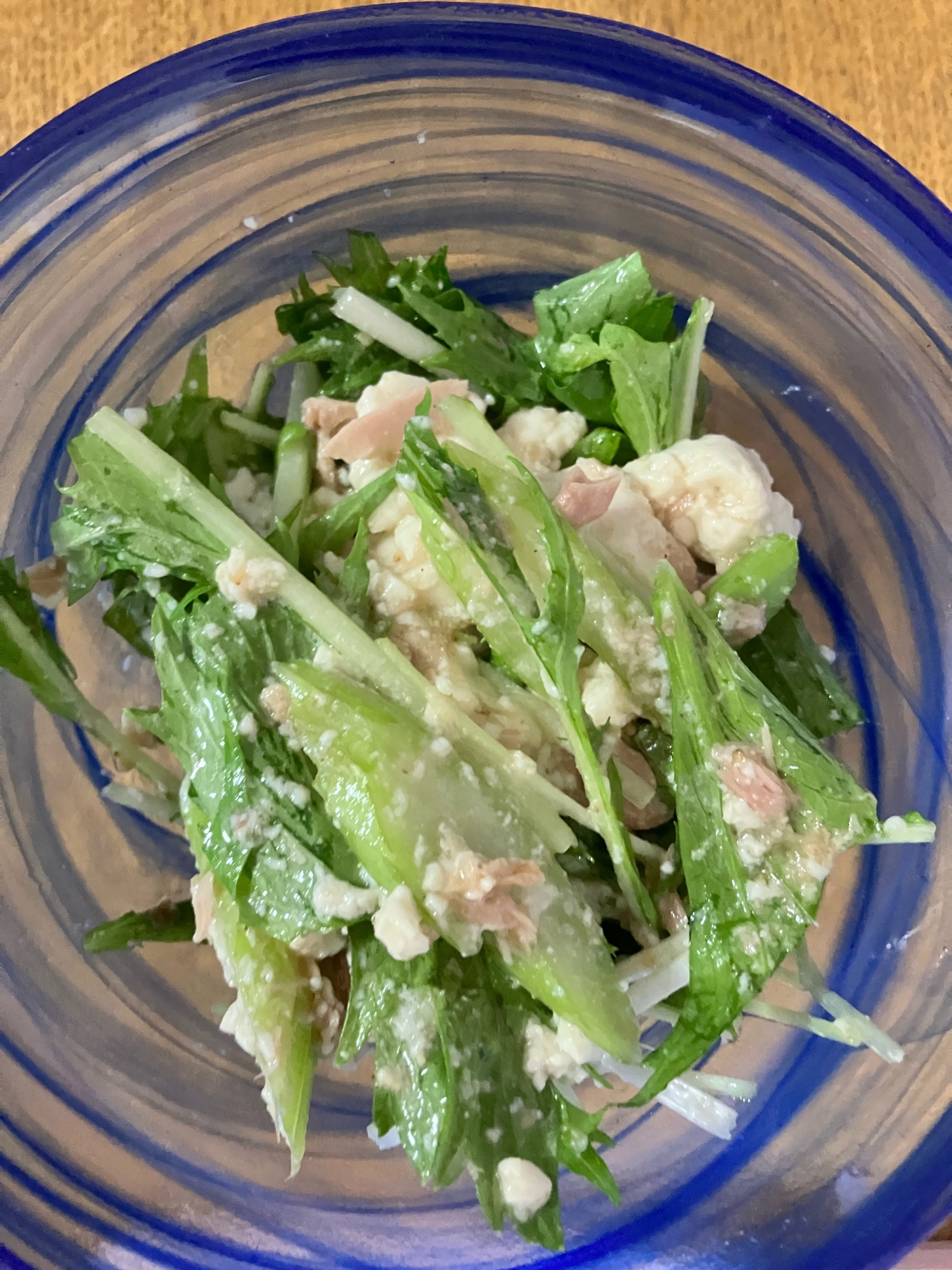水菜とツナの豆腐和え