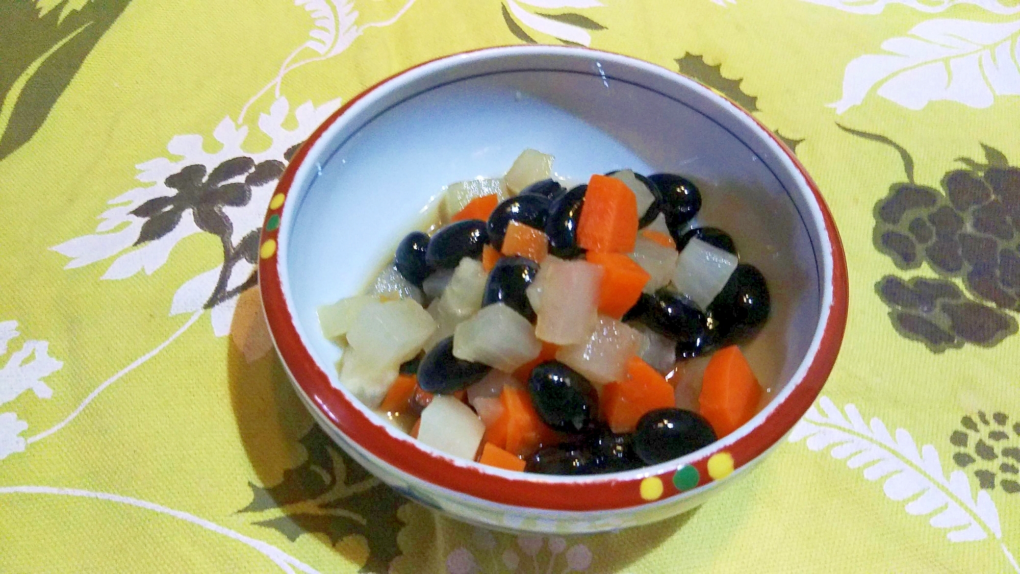 黒豆・にんじん・大根のレンジ煮物