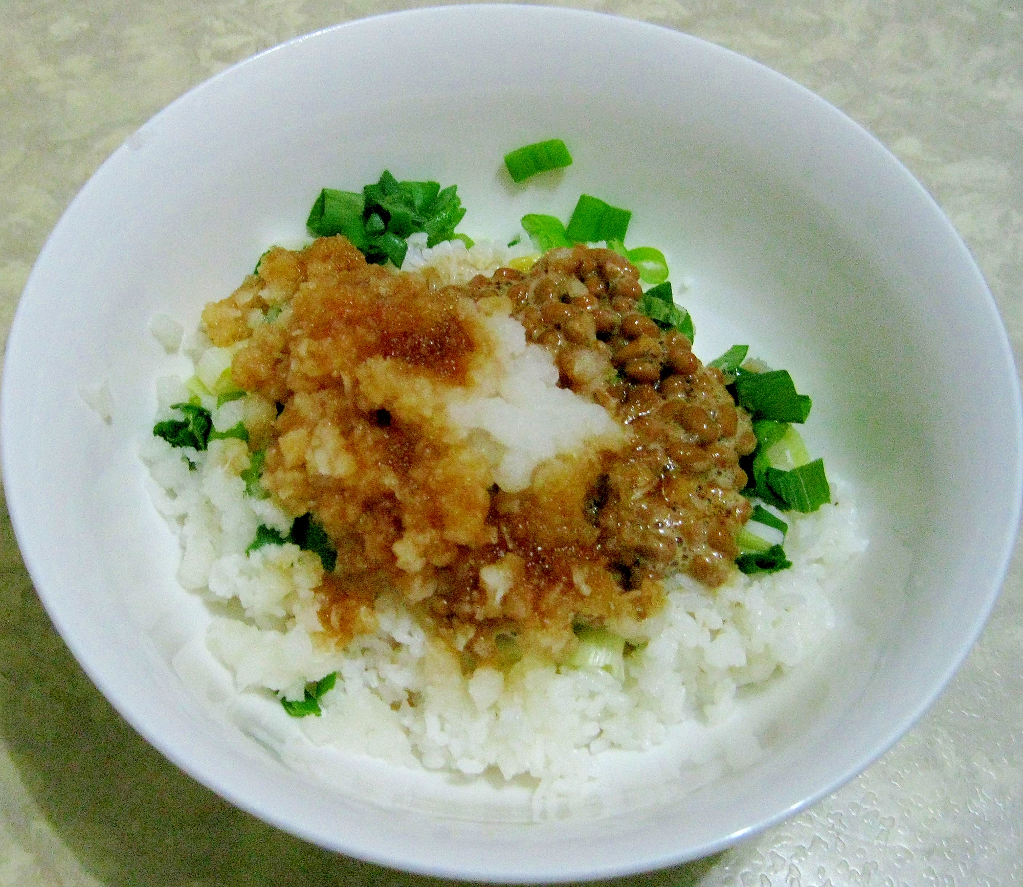 ねぎ納豆大根おろし丼