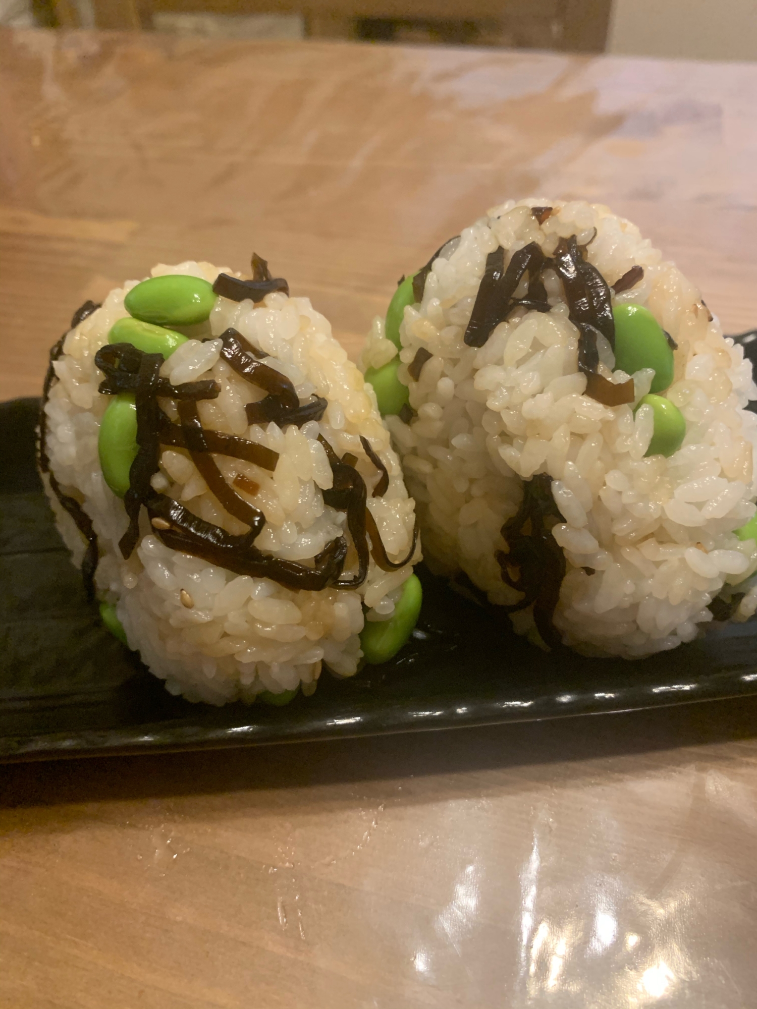 昆布と枝豆のおにぎり♪