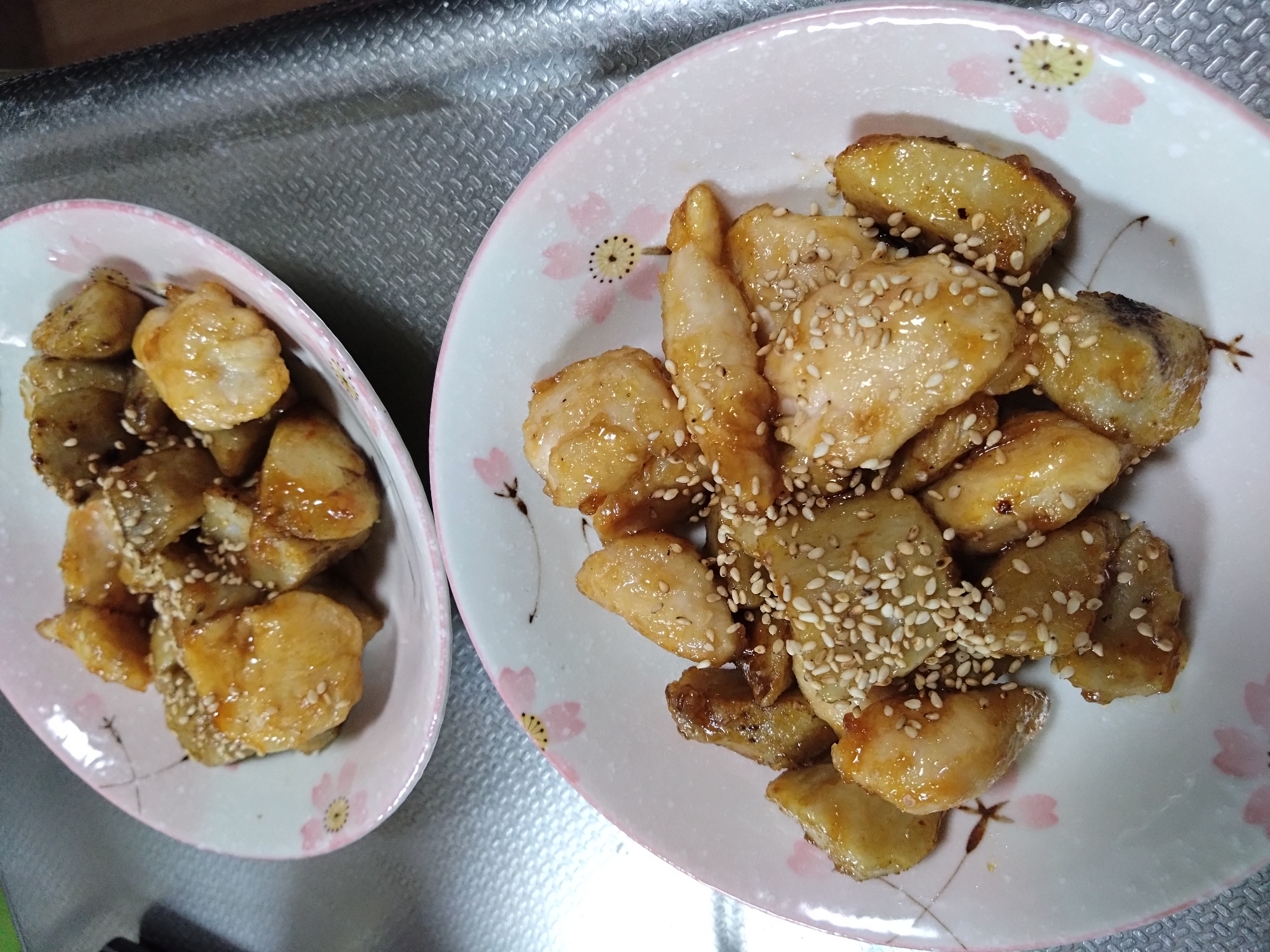 里芋と鶏肉の揚げ焼き