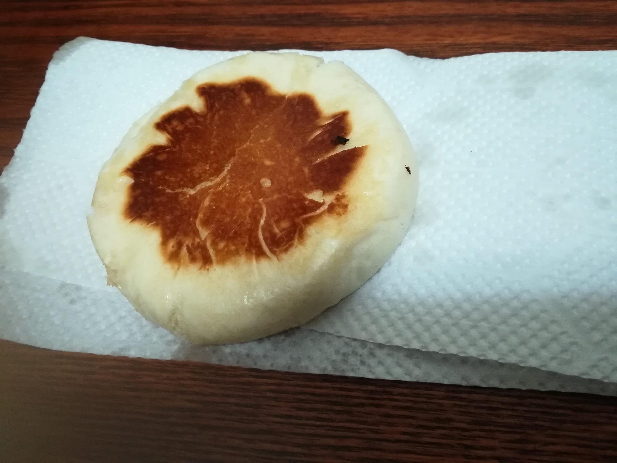 市販の肉まんで　焼き肉まん