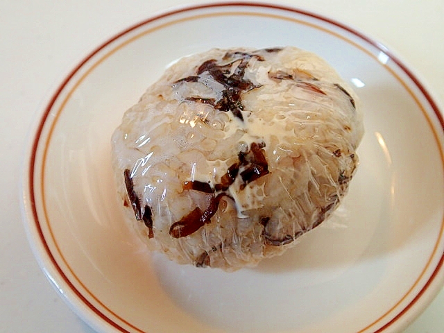 ポテトコロッケ&タルタル入り　昆布佃煮おにぎり