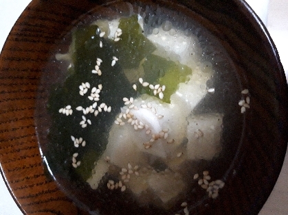 豆腐とワカメde中華スープ
