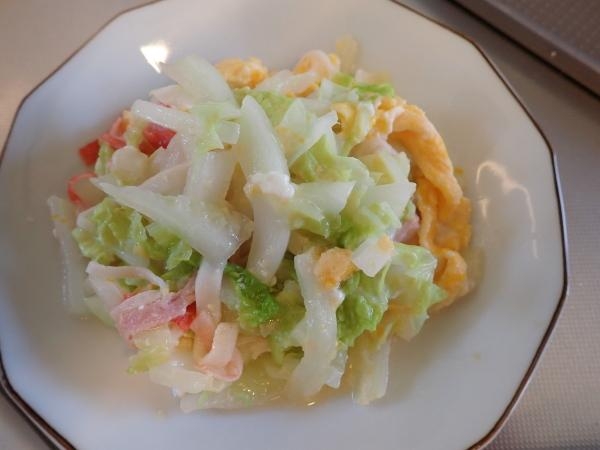 白菜炒めの卵とじ