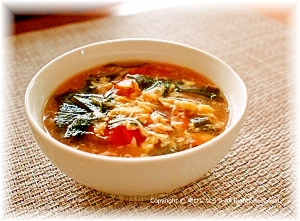 トマトのみそ風味中華スープ
