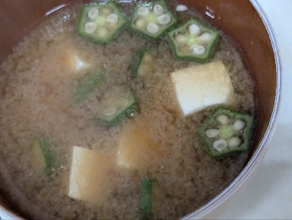 簡単オクラの味噌汁