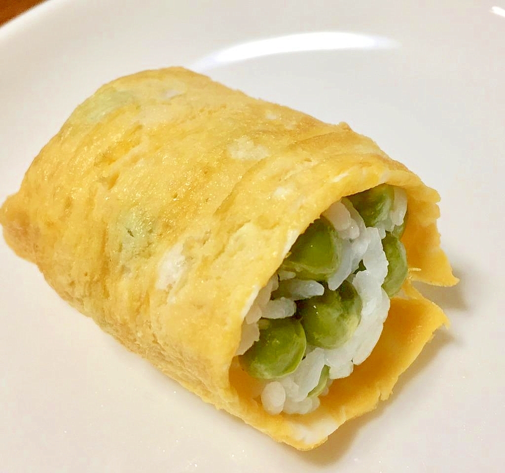 豆ごはんの玉子巻き