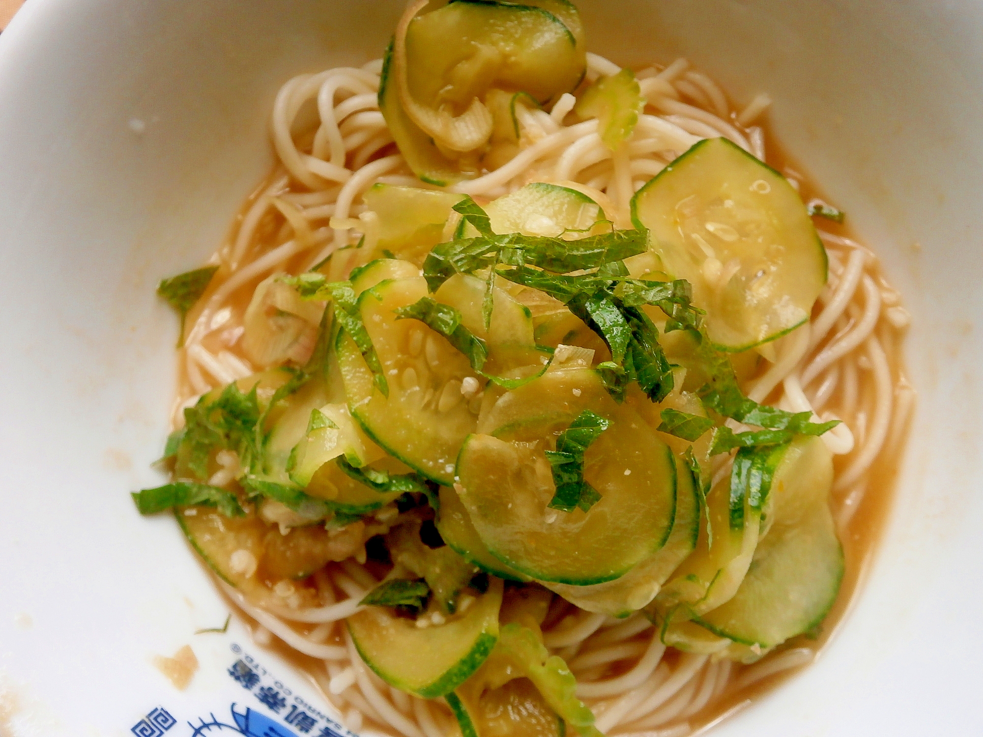 きゅうりの冷汁そうめん