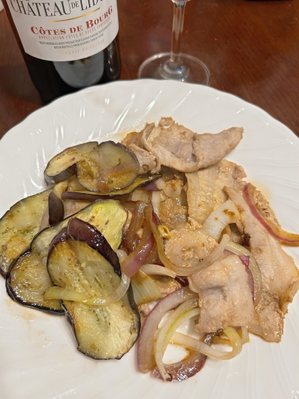 豚肉となすのしょうが焼き
