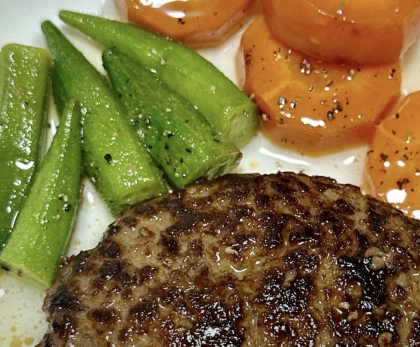 つくねキャベツわかめ豆もやし人参オクラらっきょう蒸