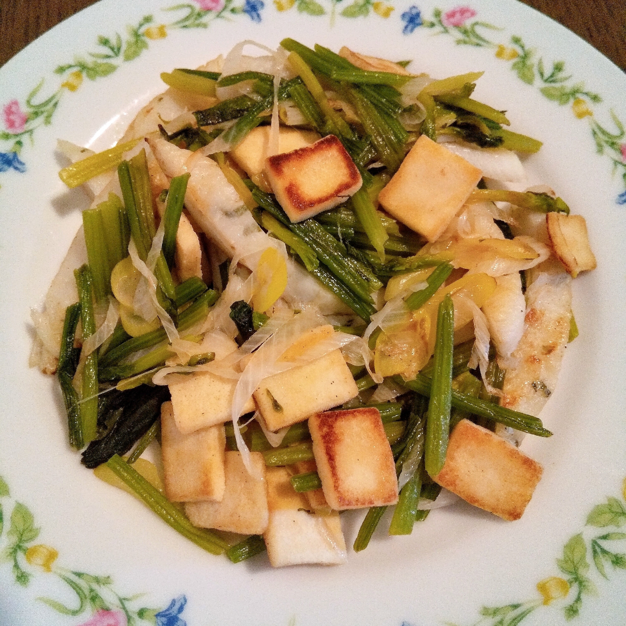 高野豆腐＆笹かま＆野菜の炒め物