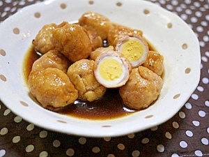 ハニー醤油のうずら肉巻♪