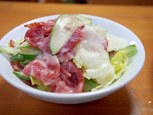 生ハムと野菜のマリネ