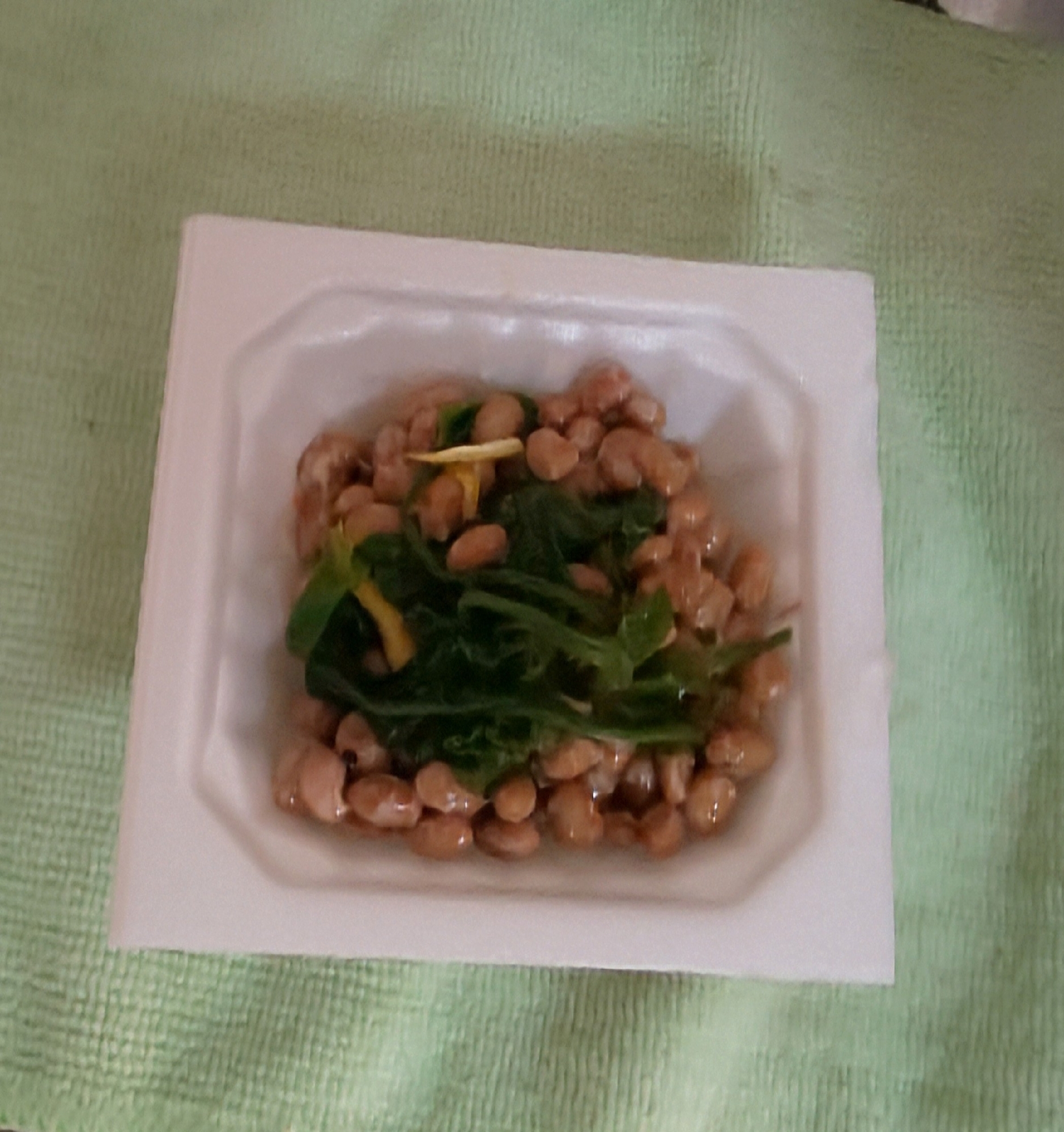 ほうれん草とゆずの納豆