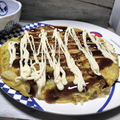 オクラとキャベツのお好み焼き☆ヘルシー