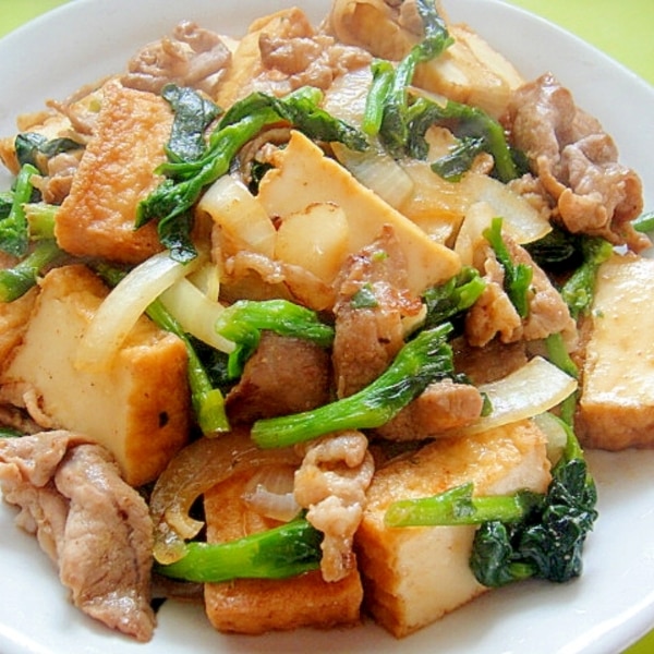 厚揚げと菜の花豚肉の味噌炒め レシピ 作り方 By Mint74 楽天レシピ 厚揚げと菜の花豚肉の味噌炒め レシピ 作り方 By Mint74 楽天レシピ