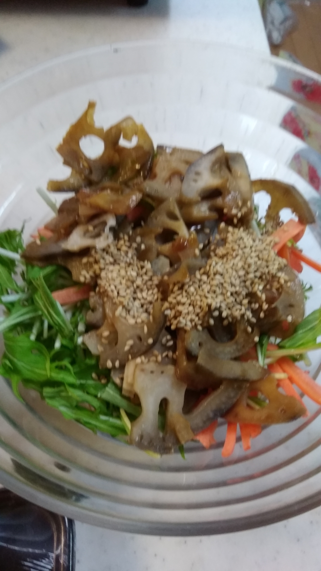 レンコンと水菜のサラダ