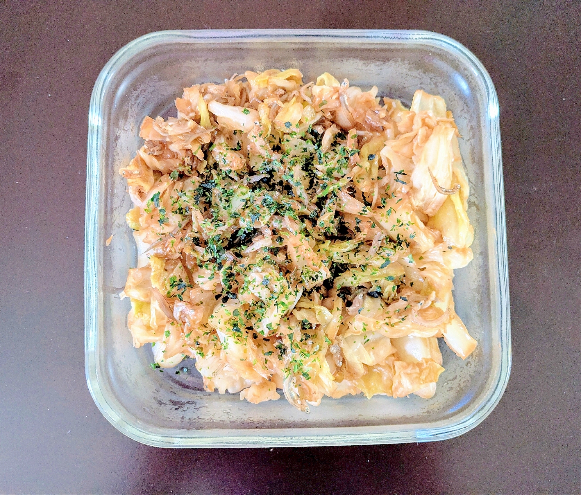 キャベツとちりめんじゃこのソース炒め