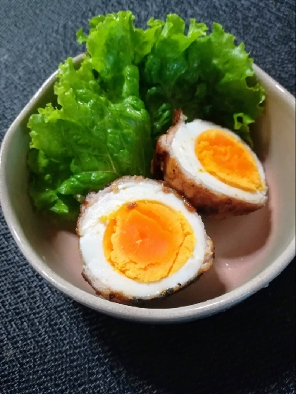 子供が大好き！肉巻きゆで卵の焼き肉のタレがらめ♪