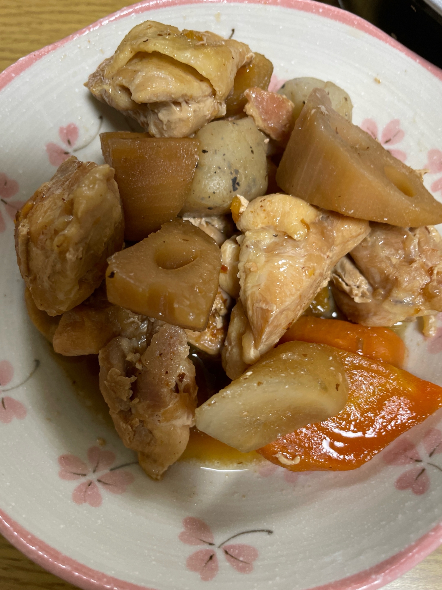 鶏ももごぼう蓮根人参炒め煮o^^o)