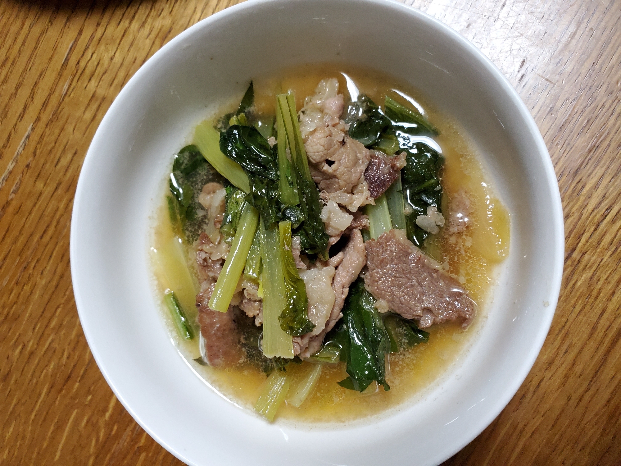 小松菜と牛肉の煮物