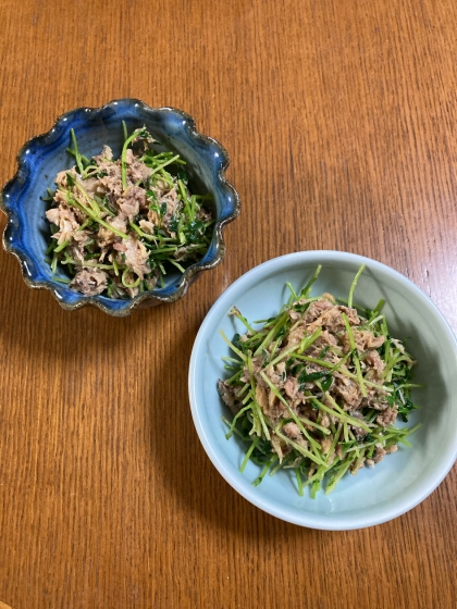 さば缶で豆苗の和え物☆火も使わず簡単もう一品♩